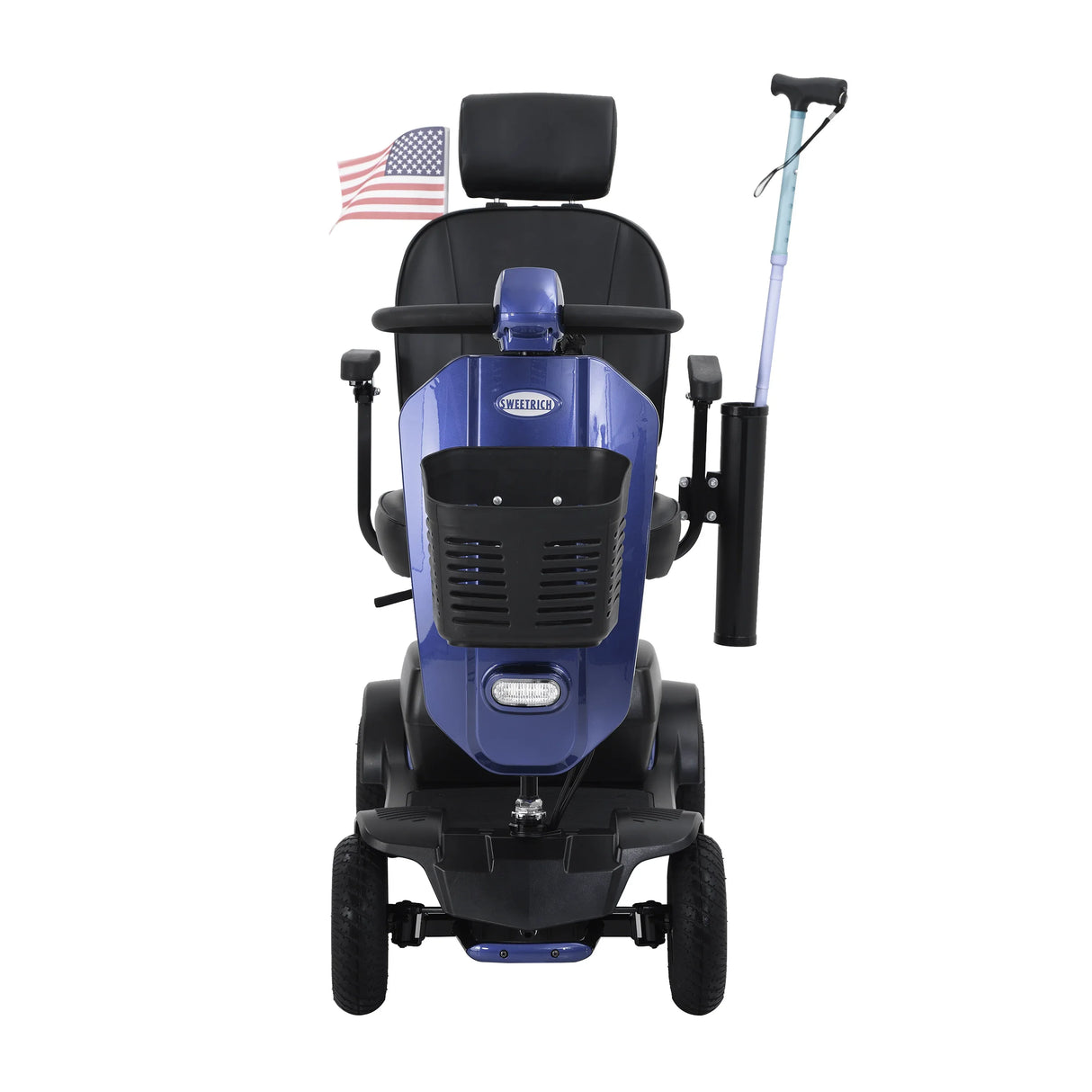 Outdoor Compact Blue 4-Wheel Mobility Scooter With USB Charger - Omega Lifestyles