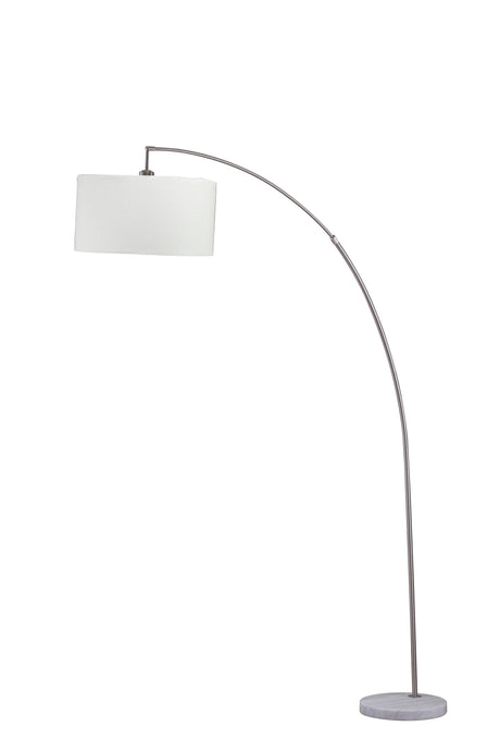 Brushed Nickel Metal Arch Floor Lamp With Fabric Shade - Omega Lifestyles
