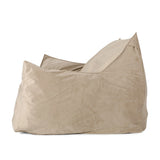 Velveteen Oversized Foam Filled Taupe Bean Bag Chair - Omega Lifestyles