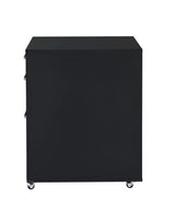 Black Synthetic Wood 3-Drawer File Cabinet - Omega Lifestyles