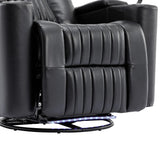 Power Swivel PU Leather Recliner Chair With Tray Table - Omega Lifestyles