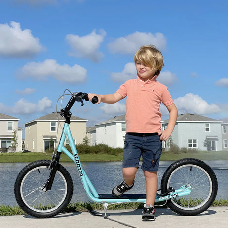 Youth Adjustable Handlebar Kids Scooter With Inflatable Tires - Omega Lifestyles