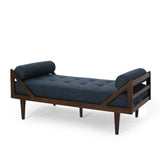 Chic Navy Blue Fabric Button-Tufted Chaise Lounge - Omega Lifestyles