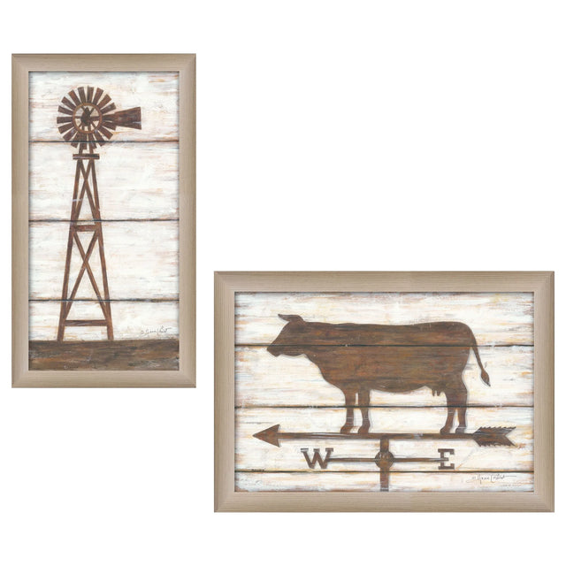 2-Piece Country Bath Paper Wall Art Vignette Set - Omega Lifestyles