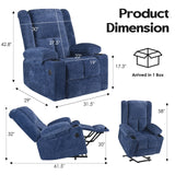 Power Lift Massage Heat Recliner Chair With USB Ports - Omega Lifestyles