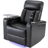 Power PU Leather Electric Recliner Chair With Storage Tray