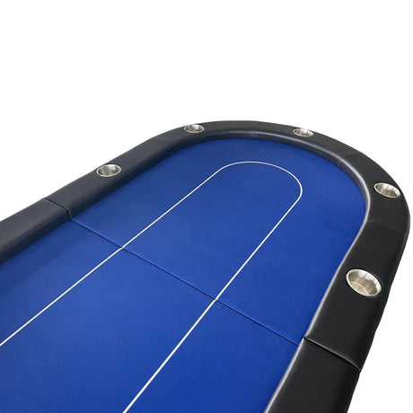Premium Foldable 10-Player Modern MDF Metal Poker Table - Omega Lifestyles