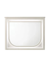 LED Modern White Beveled Mirror With Illumination - Omega Lifestyles
