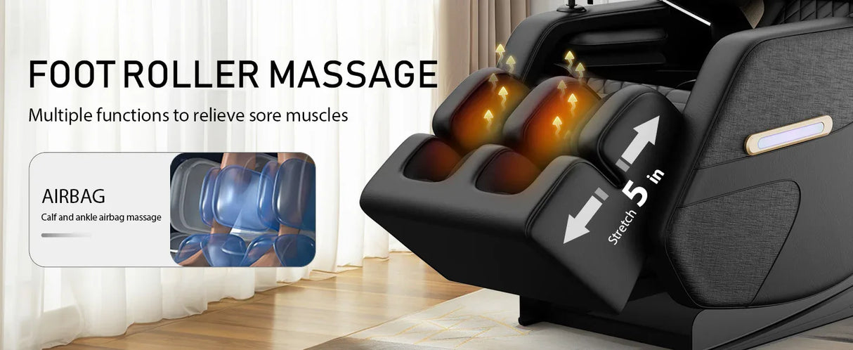 Zero Gravity Full Body Air Pressure PU Leather Massage Chair - Omega Lifestyles