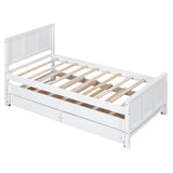 Twin Platform Bed With Trundle And Storage Drawers - Omega Lifestyles