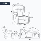 Blue Faux Leather Manual Recliner Chair With Massage Heat - Omega Lifestyles