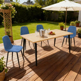 Farmhouse Industrial Dining Table With 4 Chairs - Omega Lifestyles