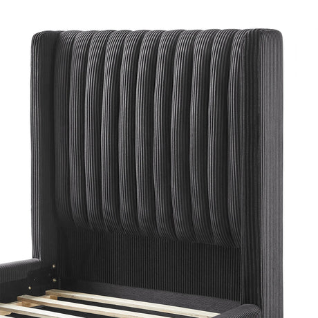 Twin Upholstered Corduroy Fabric Bed Frame - Omega Lifestyles