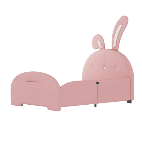 Twin Upholstered Rabbit-Shape Princess Platform Bed - Omega Lifestyles