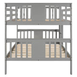 Full Over Full Solid Wood Gray Bunk Bed - Omega Lifestyles