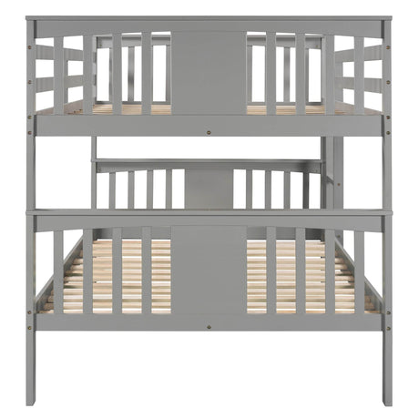 Full Over Full Solid Wood Gray Bunk Bed - Omega Lifestyles
