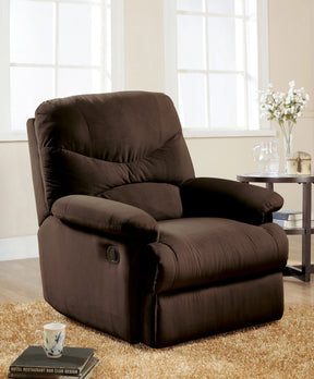 Chocolate Microfiber Motion Glider Recliner With Reclining Function - Omega Lifestyles