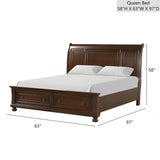 Queen Cherry Wood Platform Storage Bed Frame - Omega Lifestyles