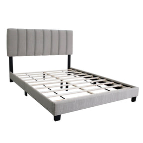 Adjustable Queen Upholstered Bed Frame With Linen Upholstery - Omega Lifestyles