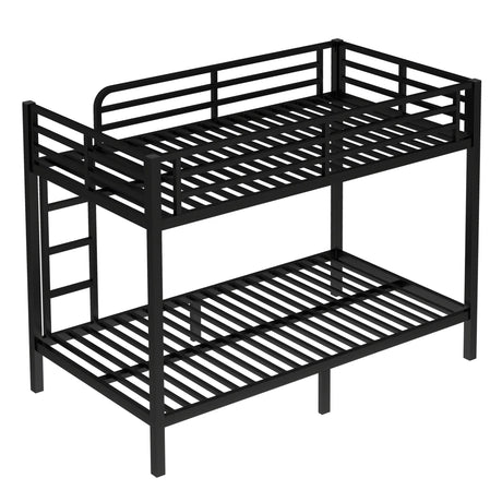 Metal Twin XL Over Twin XL Space-Saving Bunk Bed - Omega Lifestyles