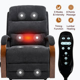 Power Chenille Lift Recliner Chair With Massage Heat - Omega Lifestyles