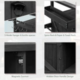 Farmhouse Solid Fir Wood Outdoor Kitchen Island Cart - Omega Lifestyles