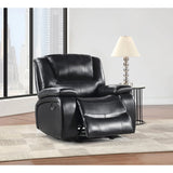 Black Upholstered Glider Recliner Chair With Recline - Omega Lifestyles