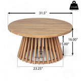 Acacia Wood Round Patio Coffee Table - Omega Lifestyles