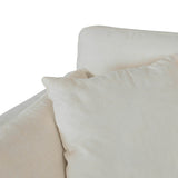 Beige Chenille 3-Seat Sofa With Hardware Feet - Omega Lifestyles