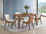 5-Piece Walnut Wood Dining Table And Side Chairs Set - Omega Lifestyles