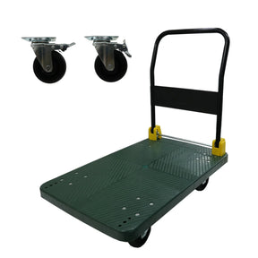 Foldable Steel Platform Push Hand Truck Cart With Brakes - Omega Lifestyles