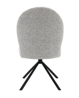 Set of 2 Gray Boucle Upholstered Swivel Side Chairs - Omega Lifestyles