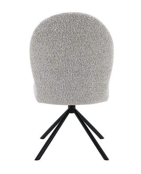 Set of 2 Gray Boucle Upholstered Swivel Side Chairs - Omega Lifestyles