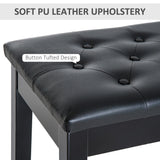 Faux Leather Duet Piano Bench With Padded Cushion - Omega Lifestyles