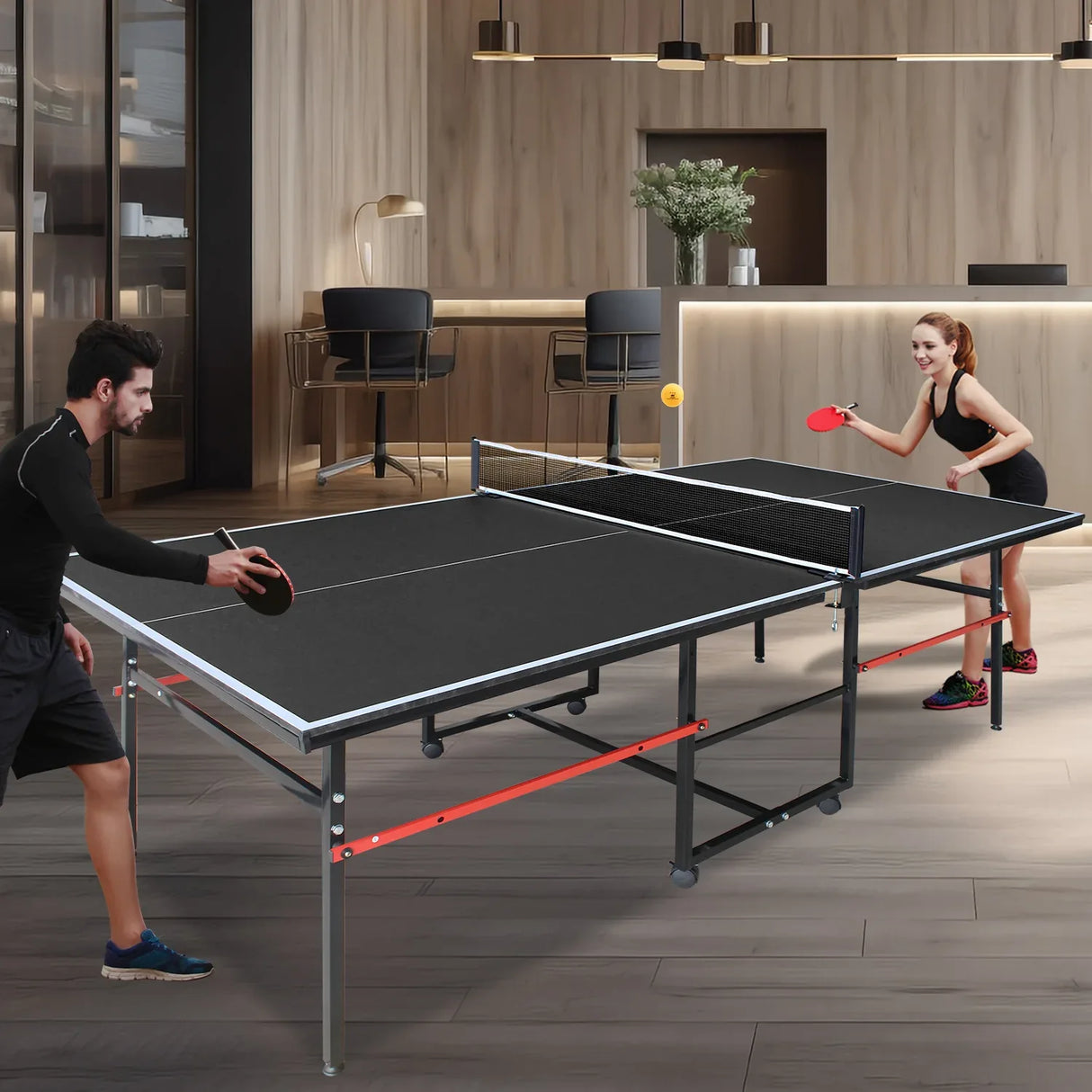 Foldable Mid-Size Table Tennis Table Set With Accessories - Omega Lifestyles
