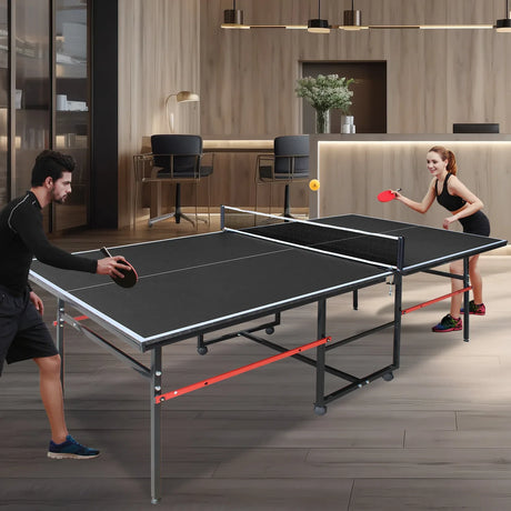 Foldable Mid-Size Table Tennis Table Set With Accessories - Omega Lifestyles