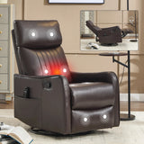 Brown Faux Leather Manual Heat Massage Recliner Chair - Omega Lifestyles