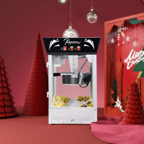 Commercial 12-Ounce Stainless Steel Popcorn Maker With Glass - Omega Lifestyles