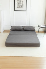 Foldable Corduroy 2-Seat Sofa Bed With Lumbar Pillow - Omega Lifestyles