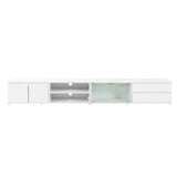 Modern App-Controlled LED Light White Marble TV Stand - Omega Lifestyles