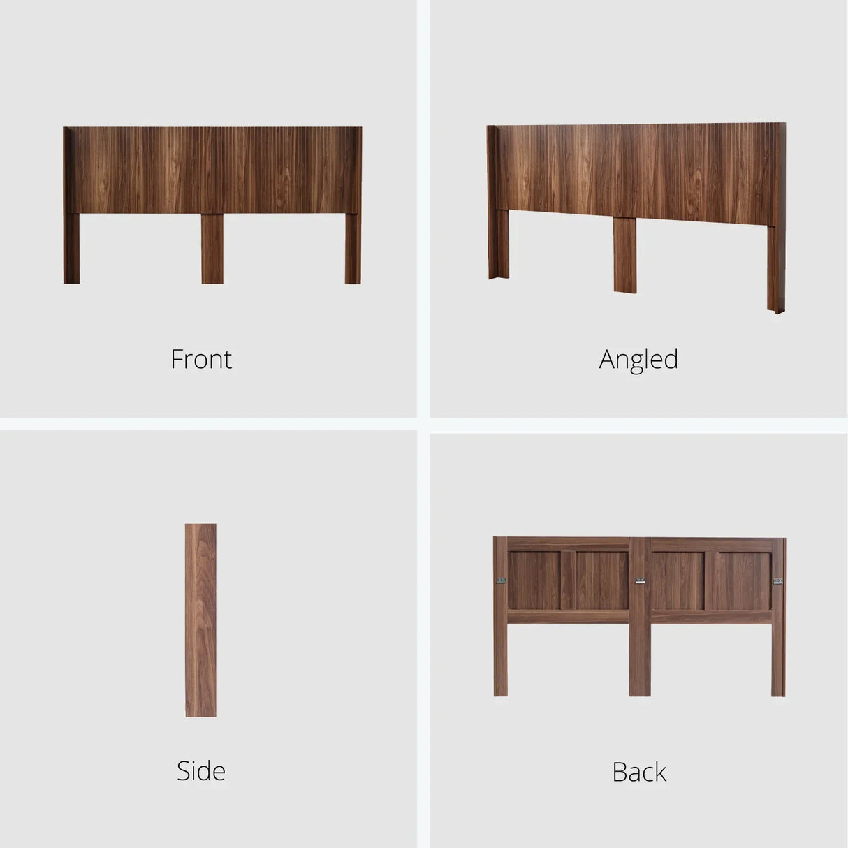 Modern Farmhouse Walnut Solid Wood King Headboard - Omega Lifestyles