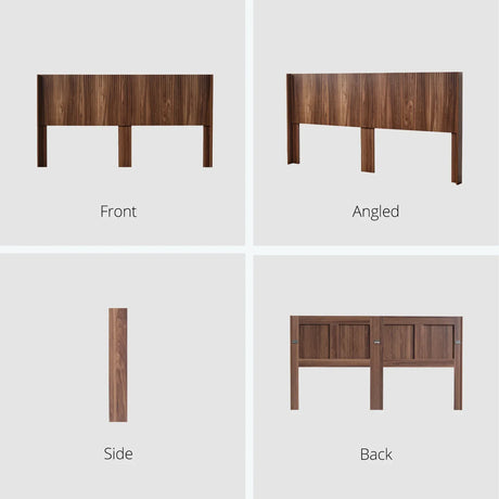 Modern Farmhouse Walnut Solid Wood King Headboard - Omega Lifestyles
