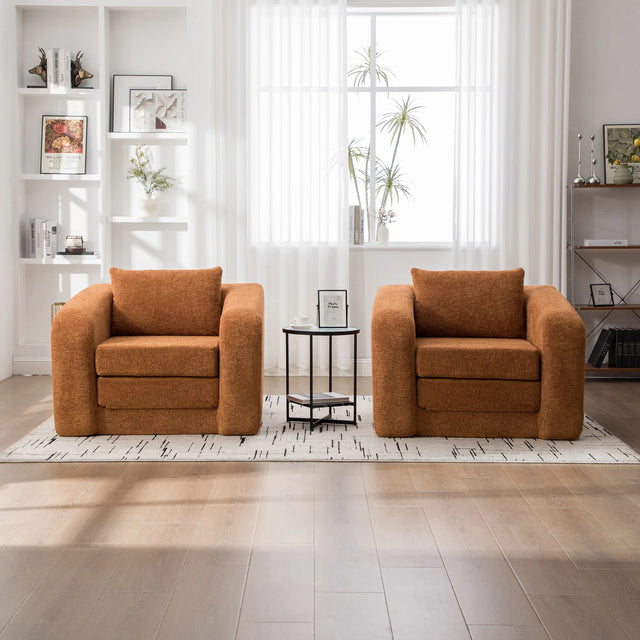 Convertible Chenille Foldable Single Sofa Bed With Pillow - Omega Lifestyles