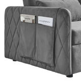 Velvet Convertible Pull-Out Sofa Bed With Pillows - Omega Lifestyles