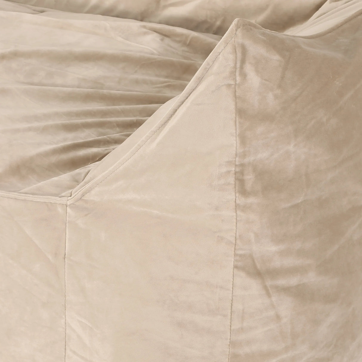Velveteen Oversized Foam Filled Taupe Bean Bag Chair - Omega Lifestyles