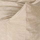 Velveteen Oversized Foam Filled Taupe Bean Bag Chair - Omega Lifestyles