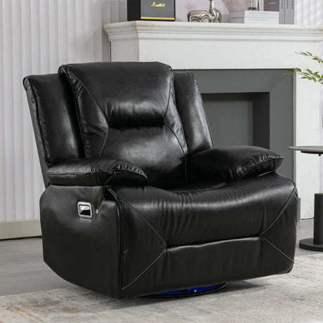 360-Degree Swivel Manual Rocking Leather Gel Recliner Chair - Omega Lifestyles