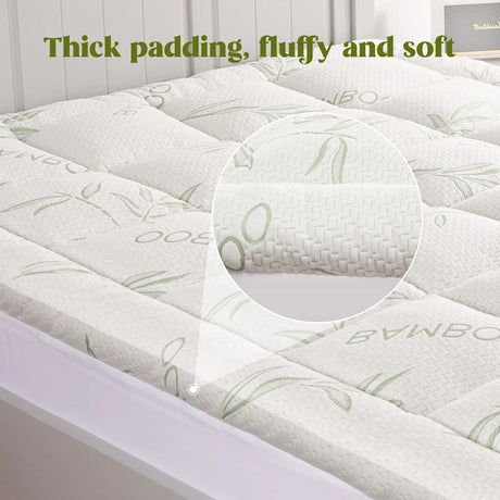 Queen Bamboo Blend Waterproof Plush Mattress Protector - Omega Lifestyles