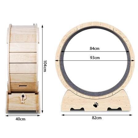 Solid Wood Indoor Cat Exercise Running Wheel - Sleep Galleria