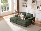 Convertible Corduroy Fabric Oversized Double Lounge Sofa Chair - Omega Lifestyles